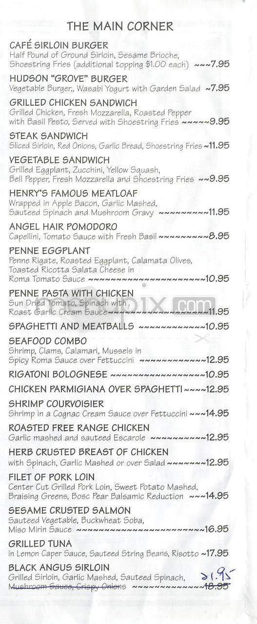 Hudson Corner Cafe - New York, NY menu_pic