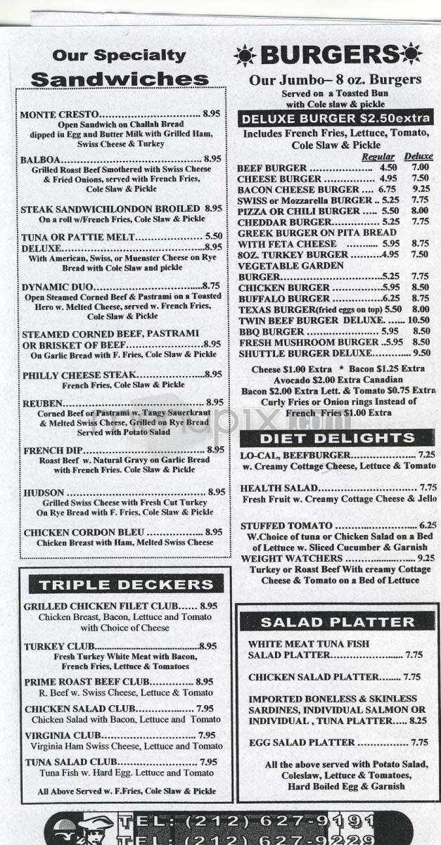 Hudson Diner - New York, NY menu_pic