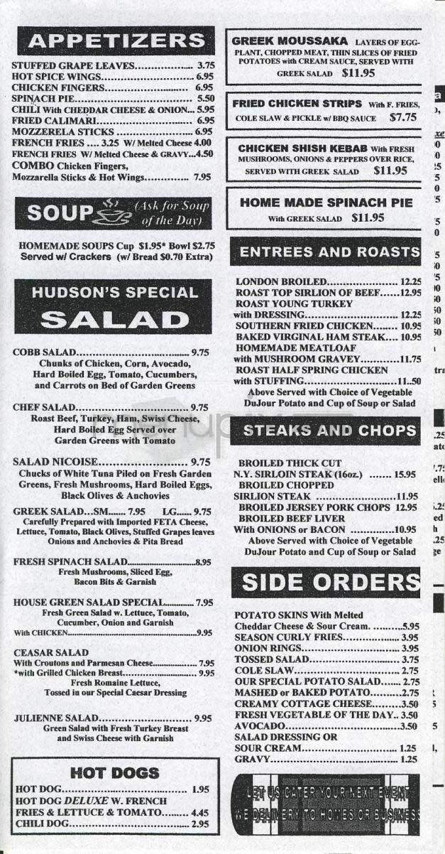 Hudson Diner - New York, NY menu_pic