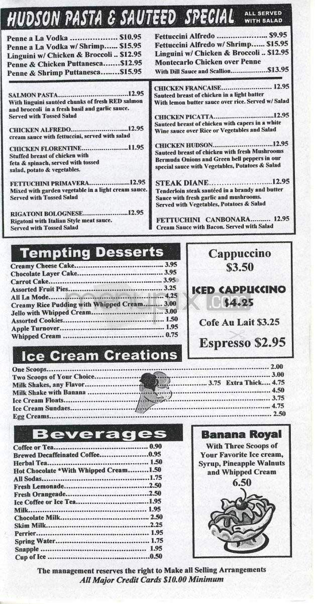 Hudson Diner - New York, NY menu_pic