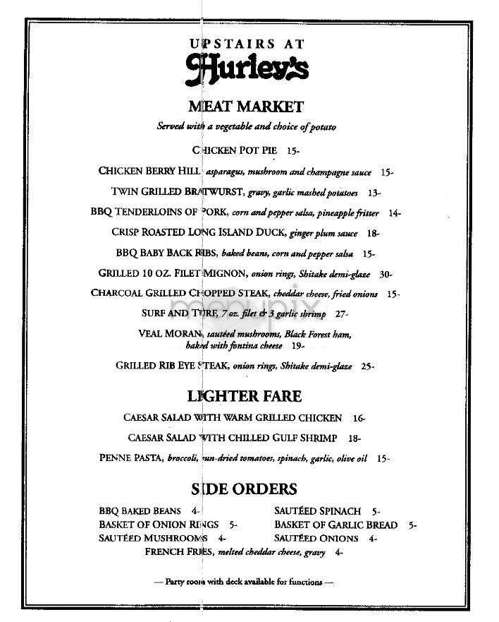 Hurley's - New York, NY menu_pic