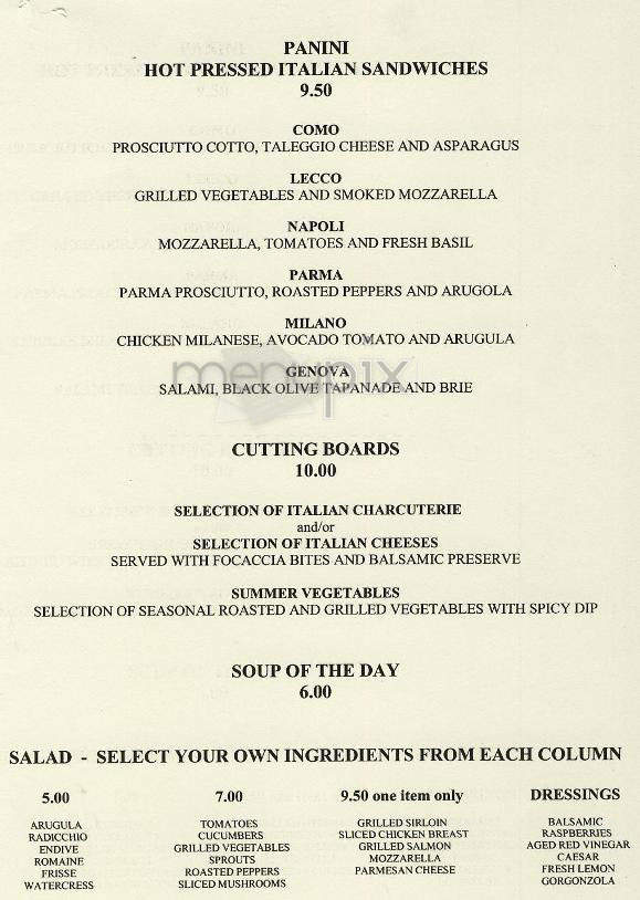 I Tre Merli Bistro - New York, NY menu_pic