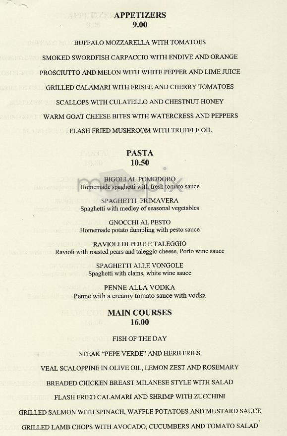 I Tre Merli Bistro - New York, NY menu_pic