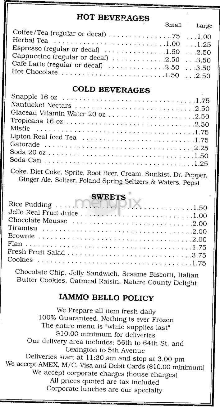 Iammo Bello - New York, NY menu_pic