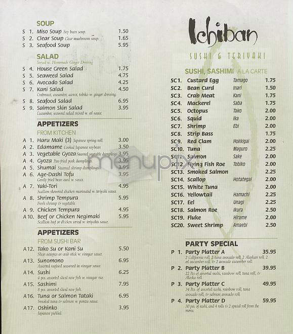 Ichiban Sushi & Teriyaki - New York, NY menu_pic