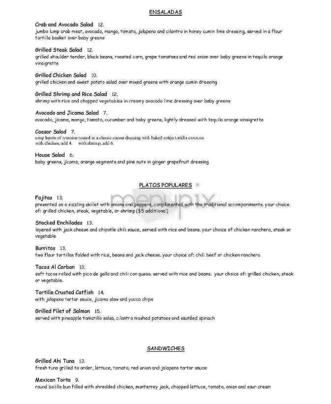 Iguana New York - New York, NY menu_pic