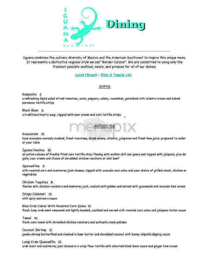 Iguana New York - New York, NY menu_pic
