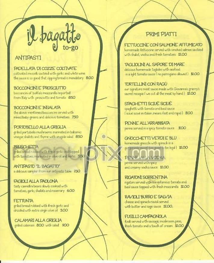 Il Bagatto - New York, NY menu_pic