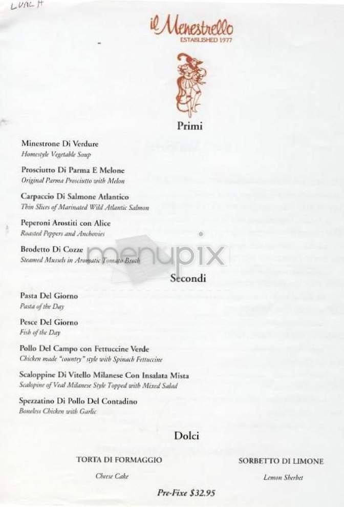 Il Menestrello - New York, NY menu_pic