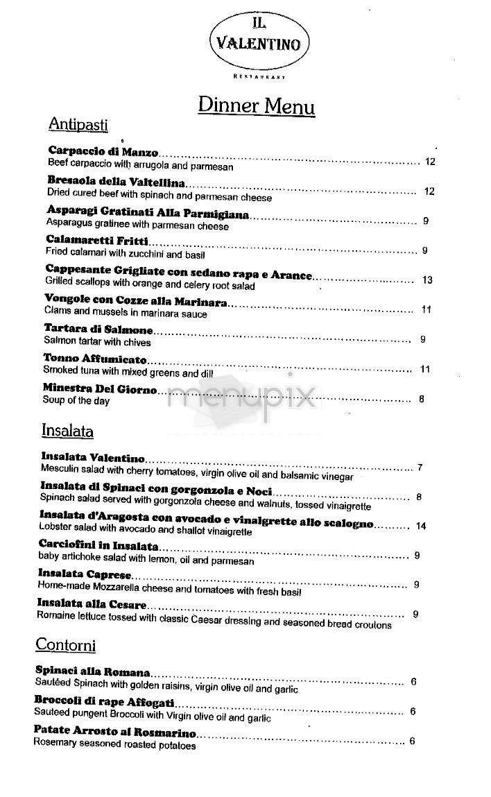 Il Valentino - New York, NY menu_pic