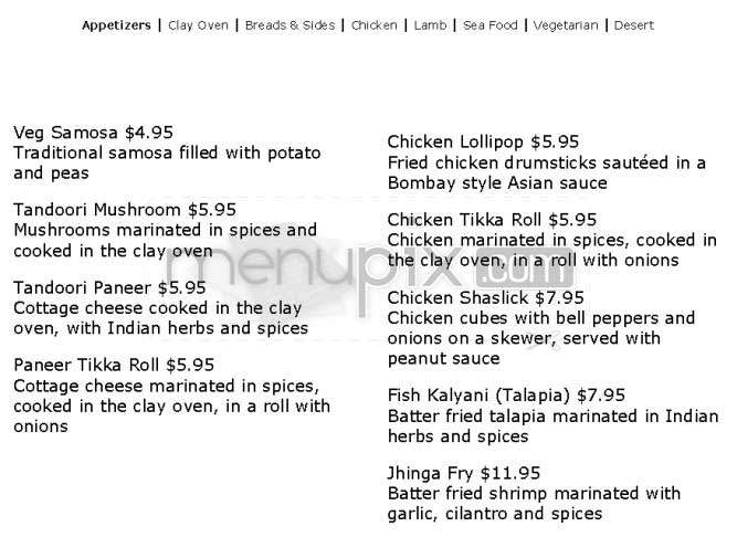 Indian Kitchen - New York, NY menu_pic