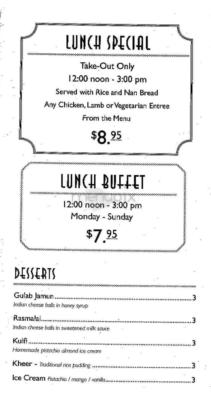Indigo - New York, NY menu_pic