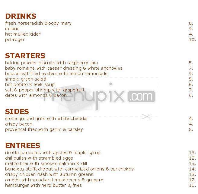 Inside - New York, NY menu_pic