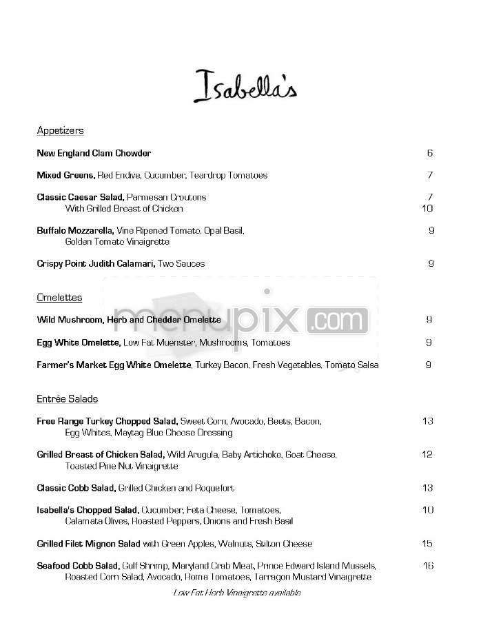 Isabella's - Easton, PA menu_pic