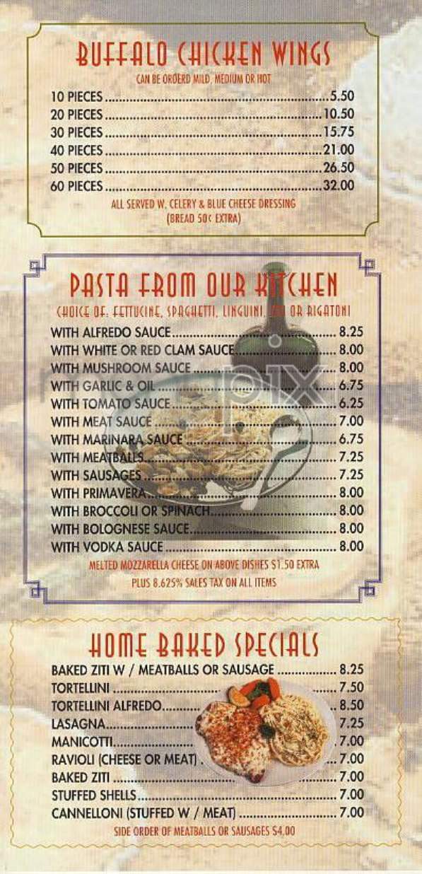 Italian Village Pizzeria - New York, NY menu_pic