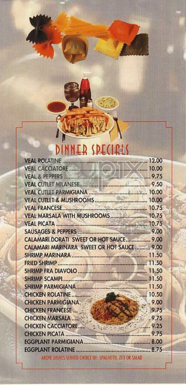 Italian Village Pizzeria - New York, NY menu_pic