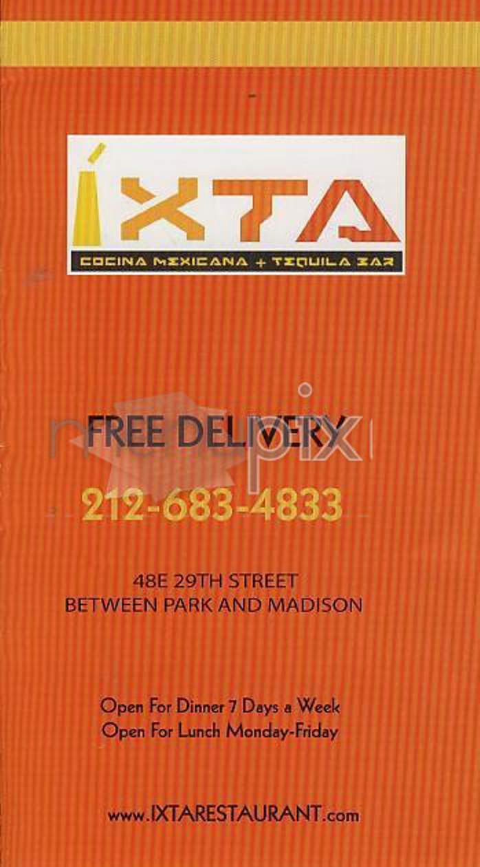 Ixta - New York, NY menu_pic