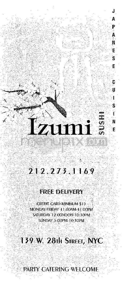 Izumi Sushi - New York, NY menu_pic