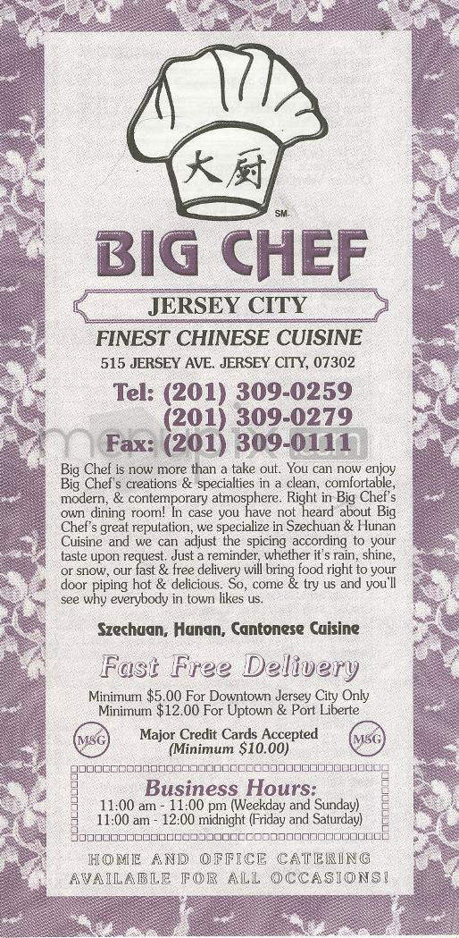 Big Chef - Jersey City, NJ menu_pic