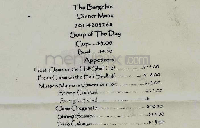 The Barge Inn - Jersey City, NJ menu_pic