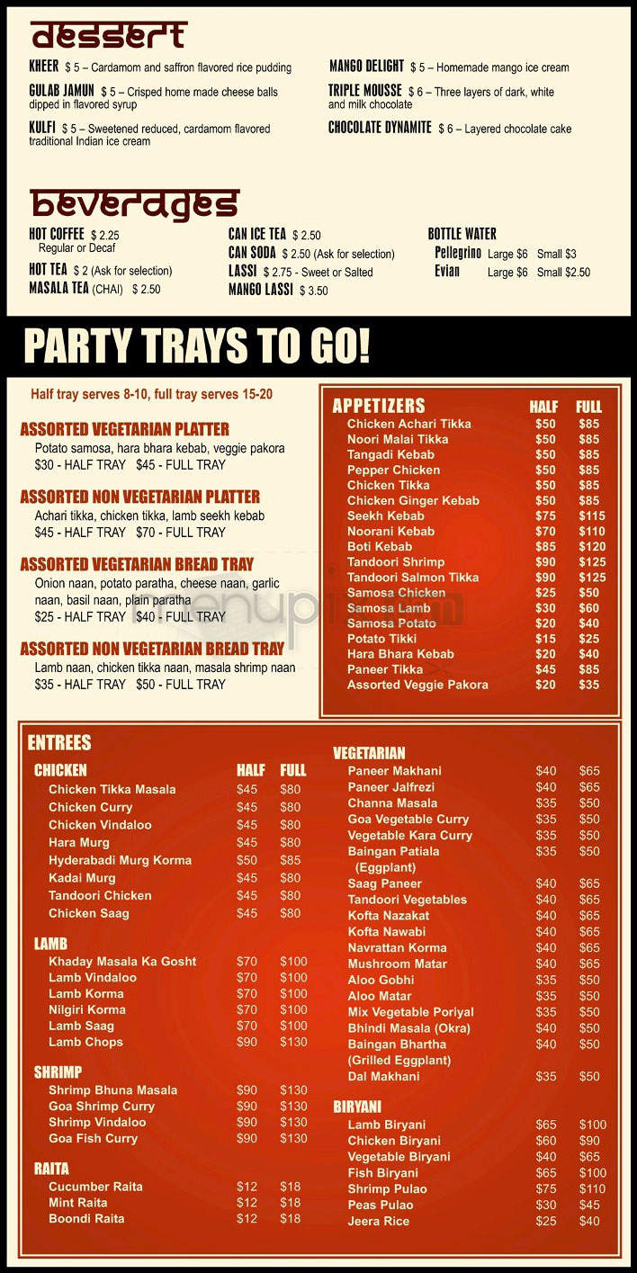 Cafe Spice - Jersey City, NJ menu_pic