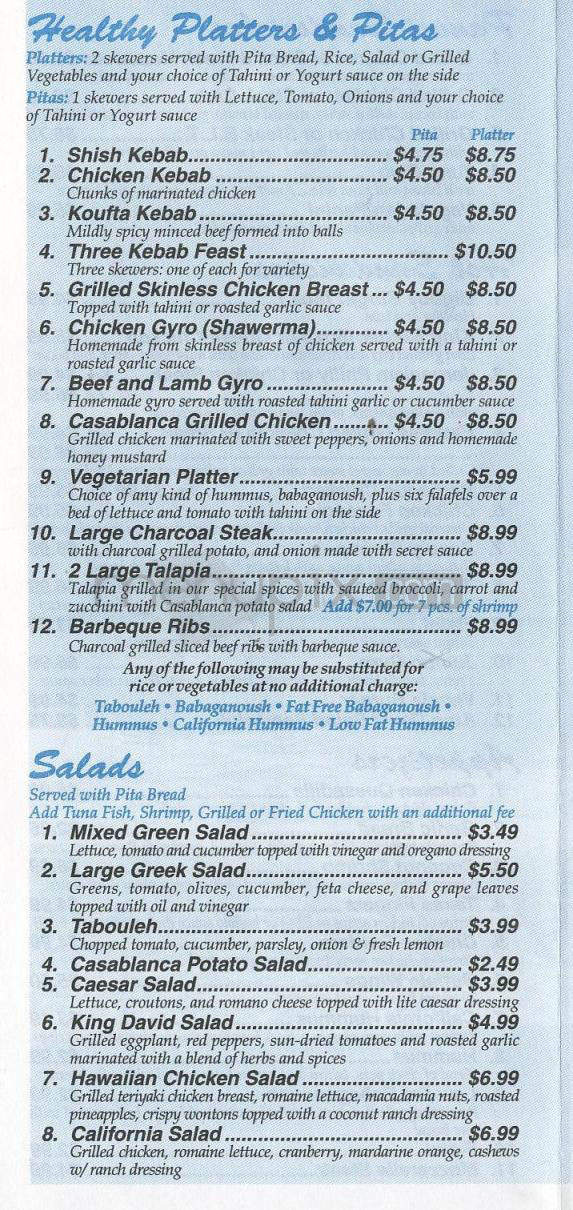 Casablanca - Jersey City, NJ menu_pic