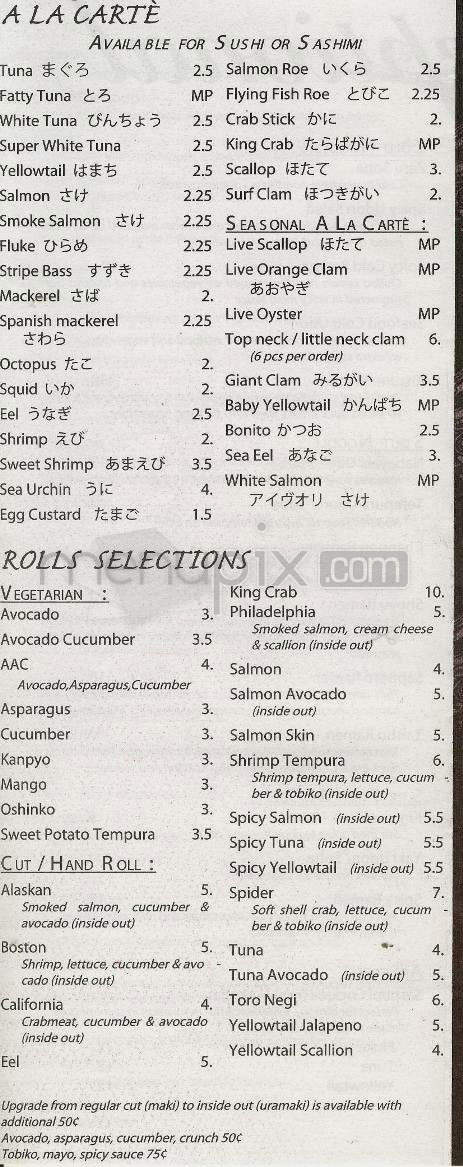 Hon Shu Sushi - Jersey City, NJ menu_pic