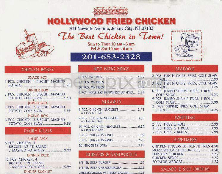 Hollywood Fried Chicken - Jersey City, NJ menu_pic