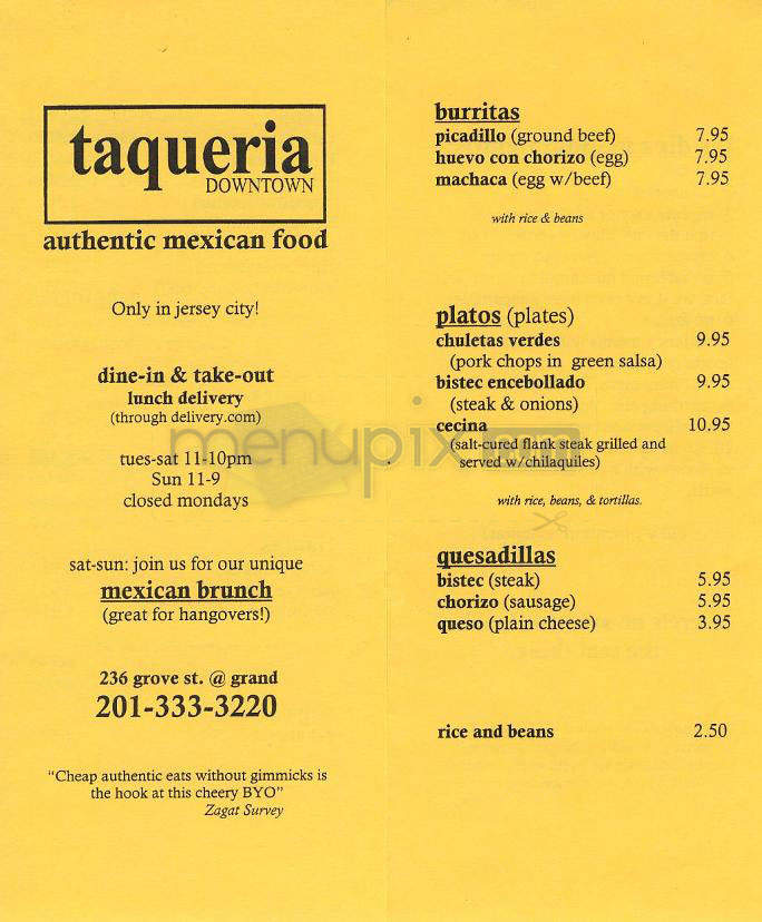 Taqueria Downtown - Jersey City, NJ menu_pic
