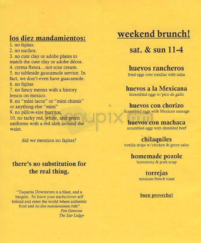 Taqueria Downtown - Jersey City, NJ menu_pic