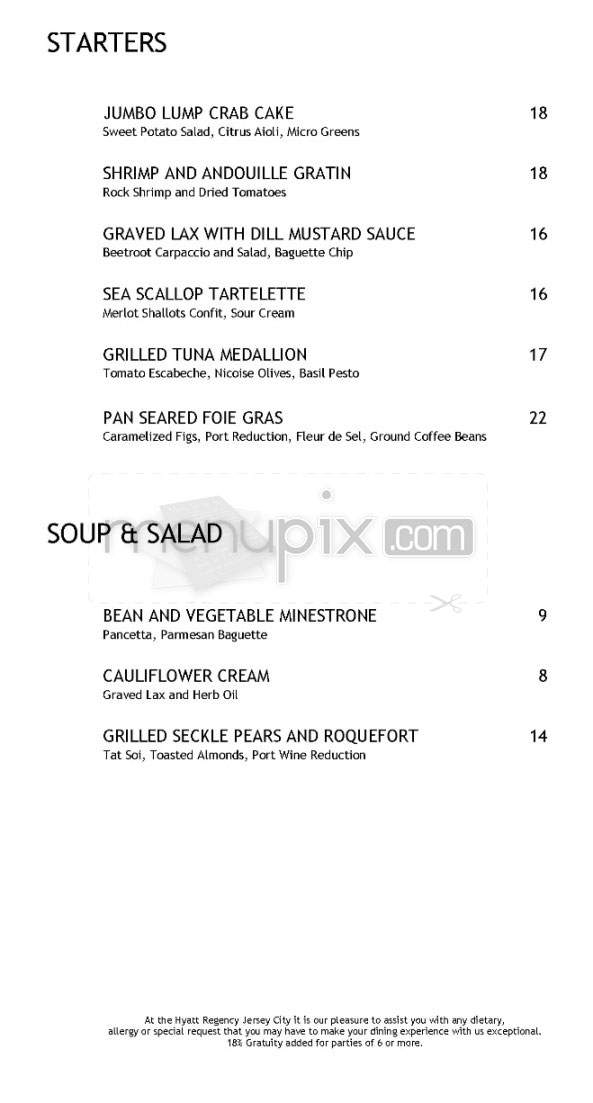 Vu Restaurant (Hyatt Regency) - Jersey City, NJ menu_pic