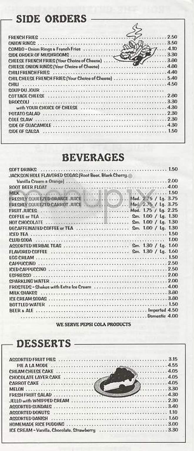Jackson Hole - New York, NY menu_pic