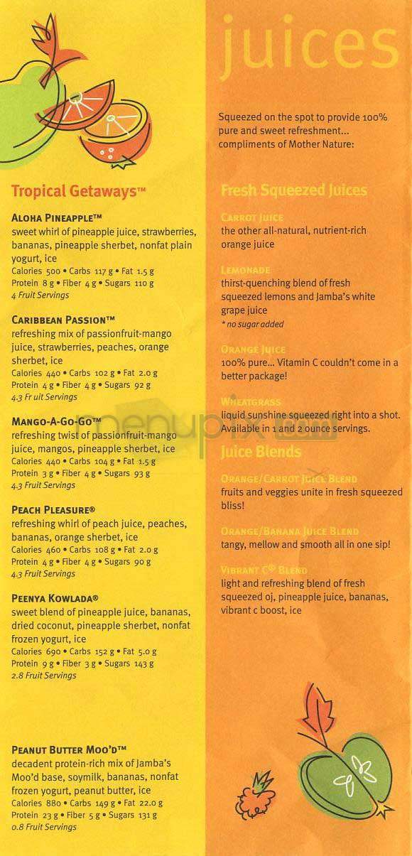 Jamba Juice - New York, NY menu_pic