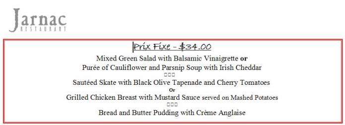 Jarnac - New York, NY menu_pic