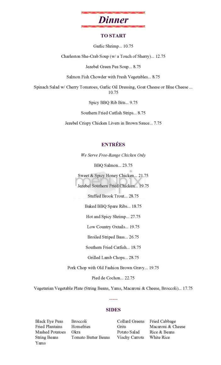Jezebel - New York, NY menu_pic