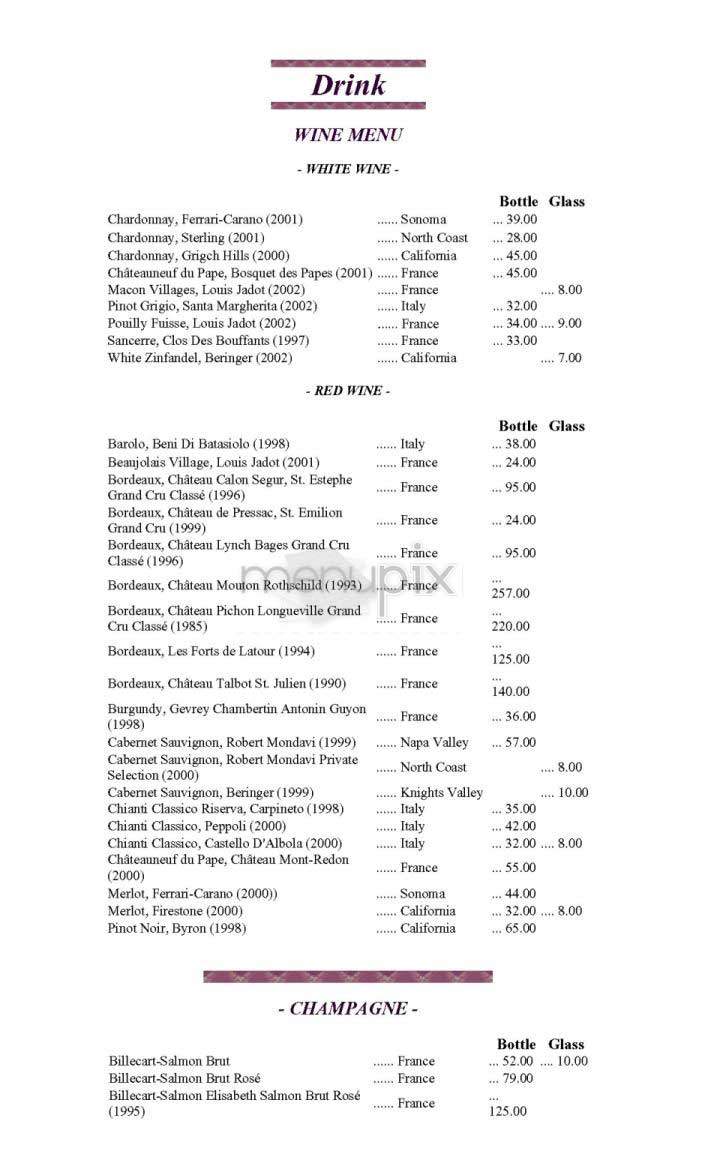 Jezebel - New York, NY menu_pic