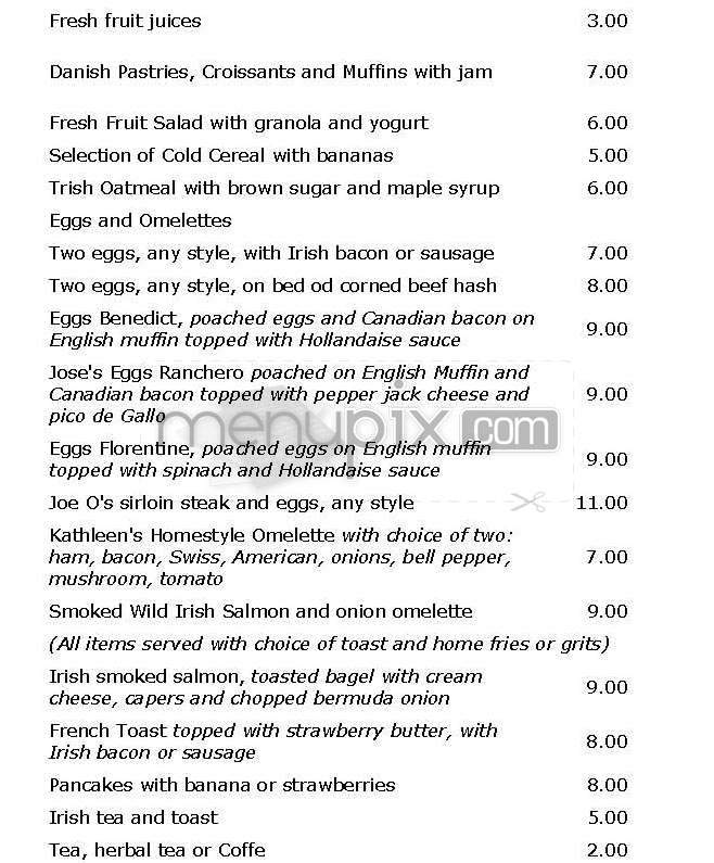 Joe O's - New York, NY menu_pic