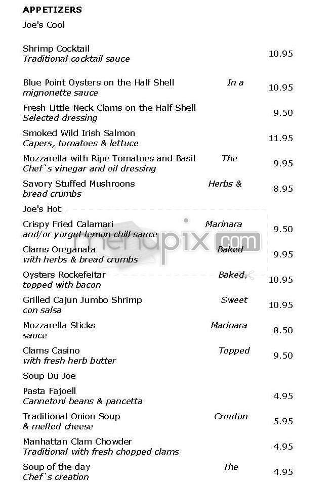 Joe O's - New York, NY menu_pic