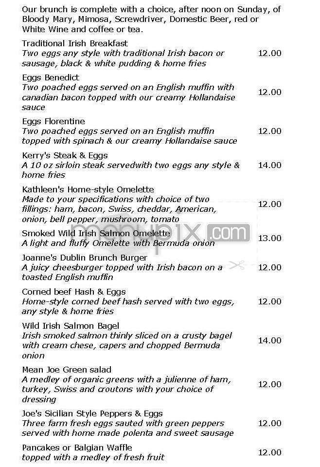 Joe O's - New York, NY menu_pic