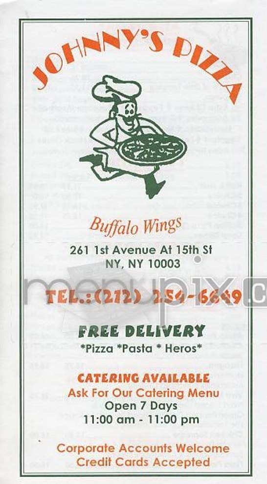 Johnny's Pizza - Southington, CT menu_pic