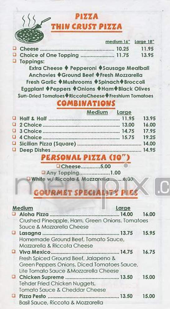 Johnny's Pizza - Southington, CT menu_pic