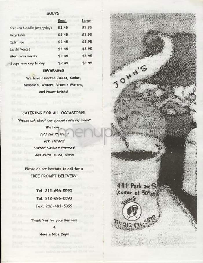 John's Deli - New York, NY menu_pic
