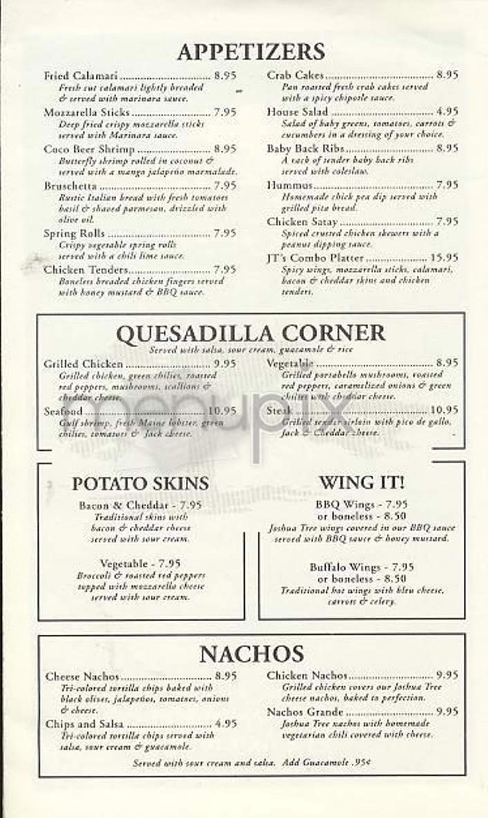 Joshua Tree - New York, NY menu_pic