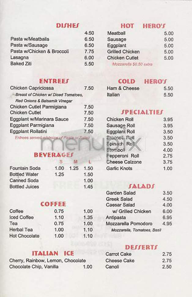 Pizza Plus - New York, NY menu_pic