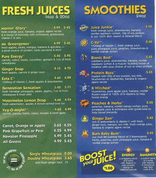 Juice Generation - New York, NY menu_pic