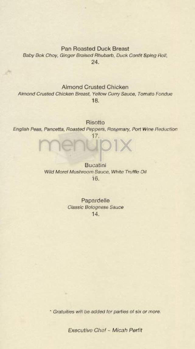 The Juniper Suite - New York, NY menu_pic