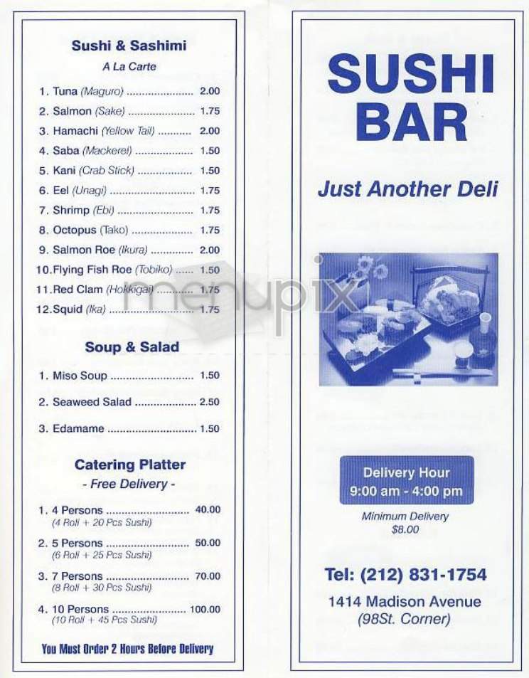 Just Another Deli - New York, NY menu_pic