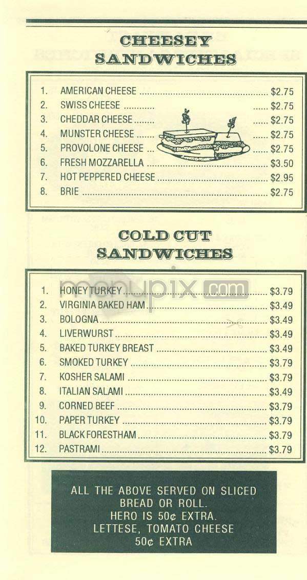K & H Deli - New York, NY menu_pic