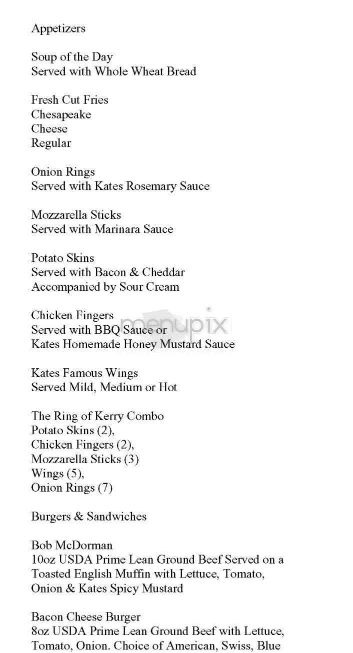 Kate Kearney's - New York, NY menu_pic