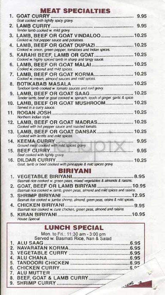 Kiran - New York, NY menu_pic